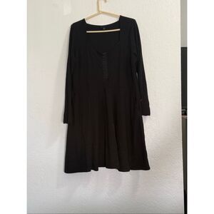 TORRID Black Long Sleeve Waffle Skater Dress Fit & Flare Size 2 2x